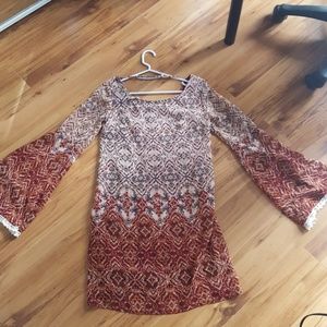 bell-sleeve shaped dress